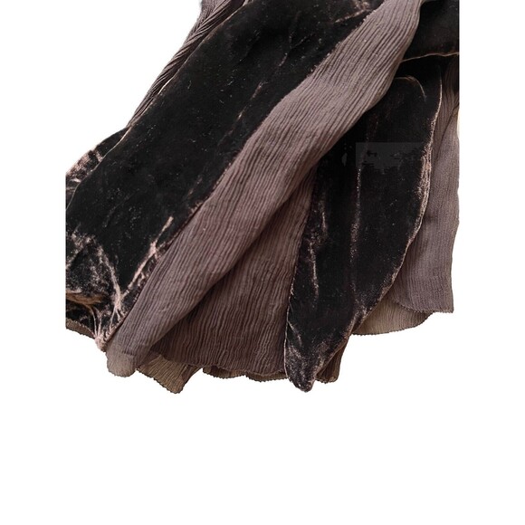 Elie Tahari Sydney Skirt 10 Walnut Rayon Silk Blend NWT Lined Zip Velvet Sheer - Picture 5 of 14